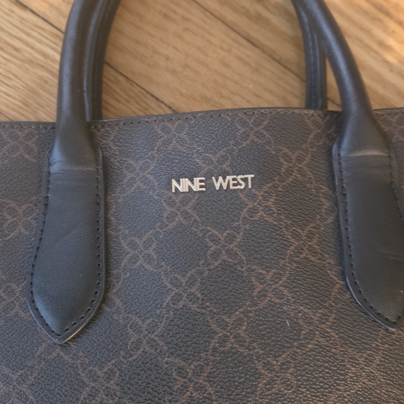 Nine West Elegant Black and Brown Satchel - Picture 3 of 4
